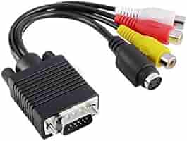 TV Sビデオ 3 RCA PC コンピュータ AV アダプタケーブル Amazon | Like-You VGAからRCAケーブル、VGA から TV Sビデオ 3